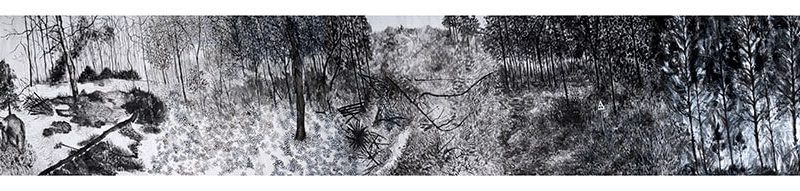 Landscapes in Transformation, 69 cm x 10 m., ink on rice paper, 2013.